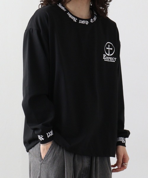 FUNALIVE(ファンアライブ)の「ワイド 長袖 十字架 Tシャツ(Tシャツ/カットソー・メンズ・ブラック/ピンク/サックスブルー・LL/L/M)」の2枚目の写真
