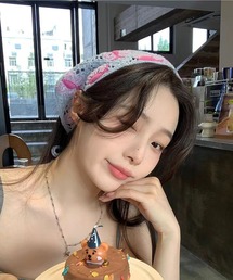 【 MEMECLE / メメクル 】フラワークロシェ2WAYヘッドスカーフ バブーシュカ