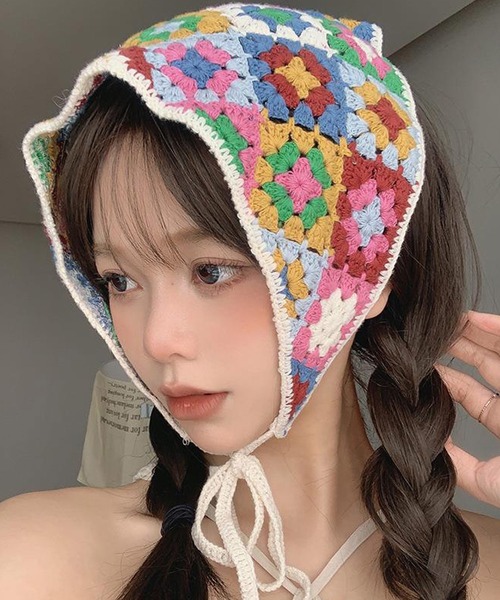 MEMECLE(メメクル)の「【 MEMECLE / メメクル 】フラワークロシェ2WAYヘッドスカーフ バブーシュカ(その他ヘアアクセサリー・レディース・グリーン系1/レッド系1/ホワイト系2/ホワイト系1/パープル系1/その他3/その他2/その他1/ピンク系2/ピンク系1/ブルー系1/ホワイト系3/ホワイト系5/ホワイト系4/その他4・FREE)」の14枚目の写真