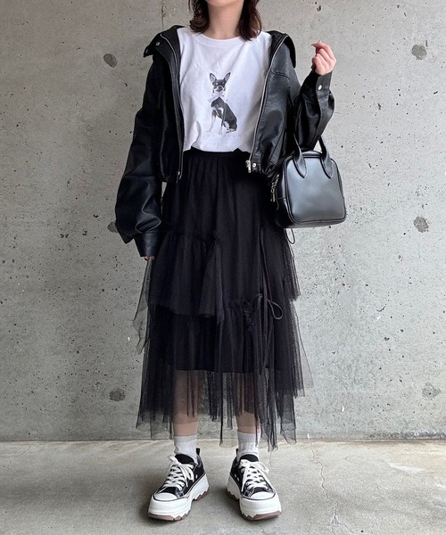 cuorequal(クオレコール)の「DOGリボンロングTシャツ(Tシャツ/カットソー・レディース・ホワイト・MEDIUM/LARGE)」の8枚目の写真