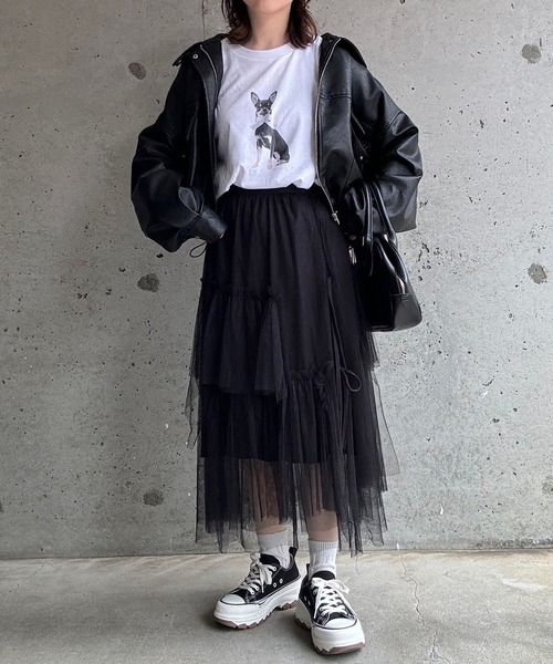 cuorequal(クオレコール)の「DOGリボンロングTシャツ(Tシャツ/カットソー・レディース・ホワイト・MEDIUM/LARGE)」の7枚目の写真