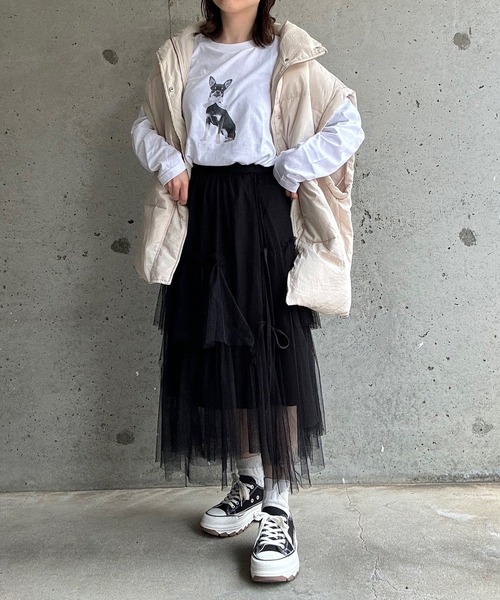 cuorequal(クオレコール)の「DOGリボンロングTシャツ(Tシャツ/カットソー・レディース・ホワイト・MEDIUM/LARGE)」の5枚目の写真