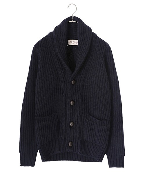 MC GEORGE（マックジョージ）の「MC GEORGE OF SCOTLAND / マックジョージオブスコットランド：Saddle Shourder Raglan shawl Cardigan：A0305-ACHAGLASS[MUS]（カーディガン/ボレロ・メンズ・ネイビー/ブラック/オフホワイト・48/46/50）」の3枚目の写真