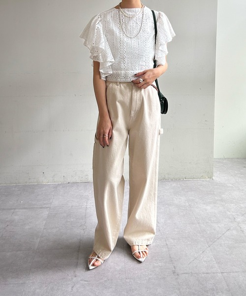 SHENERY（シーナリー）の「カットワークレースブラウス（シャツ/ブラウス・レディース・ホワイト/ブラック・FREE）」の4枚目の写真