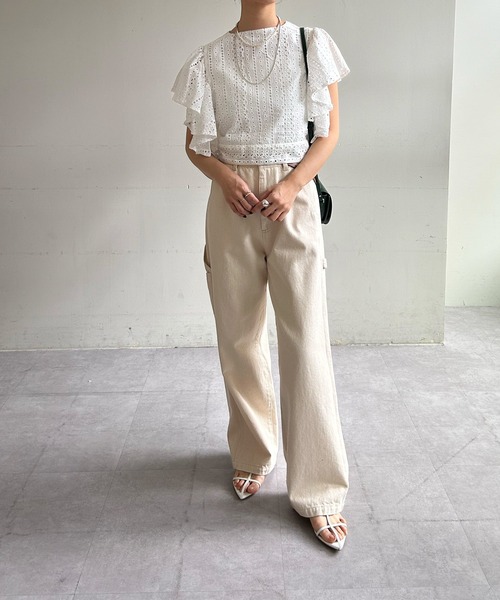 SHENERY（シーナリー）の「カットワークレースブラウス（シャツ/ブラウス・レディース・ホワイト/ブラック・FREE）」の5枚目の写真