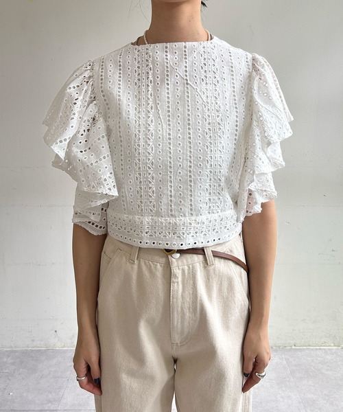 SHENERY（シーナリー）の「カットワークレースブラウス（シャツ/ブラウス・レディース・ホワイト/ブラック・FREE）」の14枚目の写真