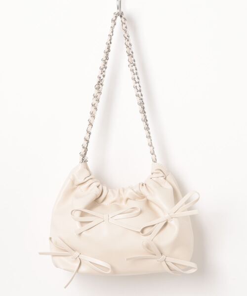 flower(フラワー)の「リボンチェーンバッグ(ショルダーバッグ・レディース・アイボリー・FREE)」の16枚目の写真