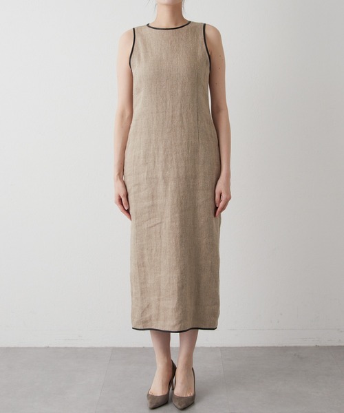Whim Gazette リネンパイピングワンピース 2024SS Whim Gazette（ウィムガゼット）の「リネンパイピングワンピース