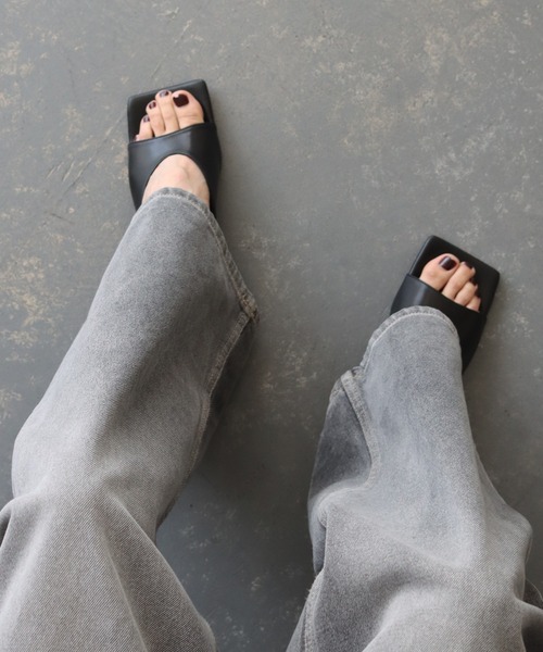 サンダル・ミュール Mou SS25 Sandals (MU SW641003A BKWH) Jute sandal
