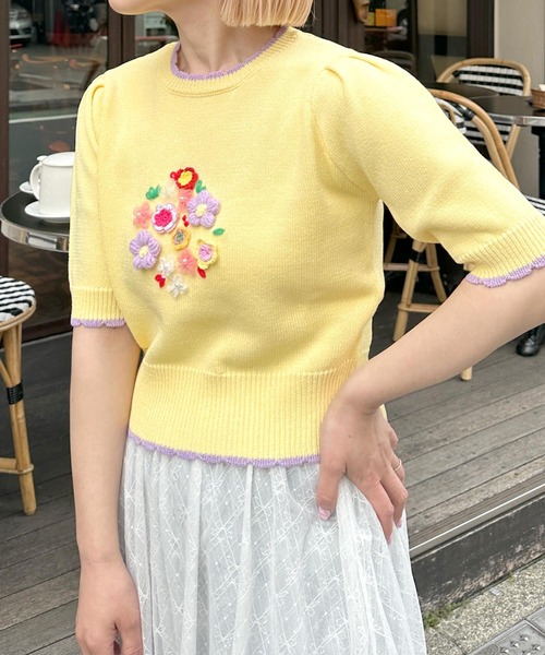 w closet（ダブルクローゼット）の「【Alley】お花モチーフニット