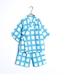 p.premier | BIG格子柄ゆったりシルエット甚平(浴衣)