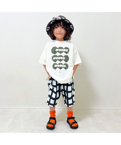 p.premier（ピードットプルミエ）の「BIG格子柄ゆったりシルエット甚平（浴衣・キッズ・ターコイズブルー/レッド/ブラック・130/120/140/110/100/90/80）」の7枚目の写真