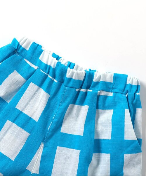 p.premier（ピードットプルミエ）の「BIG格子柄ゆったりシルエット甚平（浴衣・キッズ・ターコイズブルー/レッド/ブラック・130/120/140/110/100/90/80）」の14枚目の写真