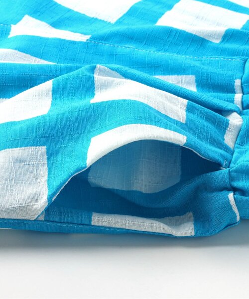 p.premier（ピードットプルミエ）の「BIG格子柄ゆったりシルエット甚平（浴衣・キッズ・ターコイズブルー/レッド/ブラック・130/120/140/110/100/90/80）」の15枚目の写真