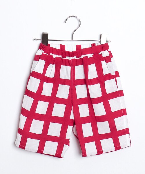p.premier（ピードットプルミエ）の「BIG格子柄ゆったりシルエット甚平（浴衣・キッズ・ターコイズブルー/レッド/ブラック・130/120/140/110/100/90/80）」の9枚目の写真