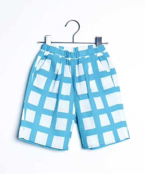 p.premier（ピードットプルミエ）の「BIG格子柄ゆったりシルエット甚平（浴衣・キッズ・ターコイズブルー/レッド/ブラック・130/120/140/110/100/90/80）」の10枚目の写真