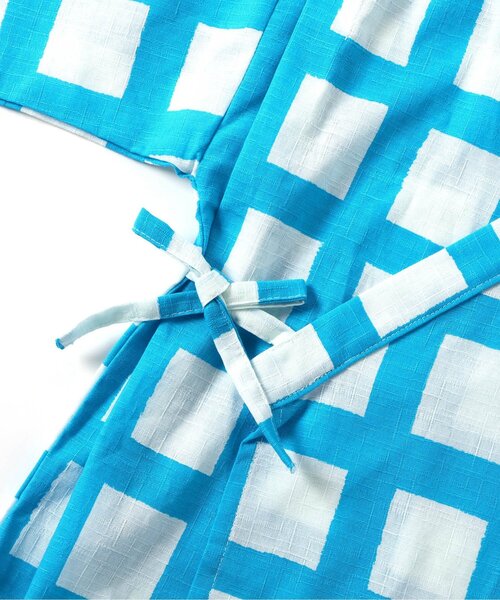 p.premier（ピードットプルミエ）の「BIG格子柄ゆったりシルエット甚平（浴衣・キッズ・ターコイズブルー/レッド/ブラック・130/120/140/110/100/90/80）」の13枚目の写真