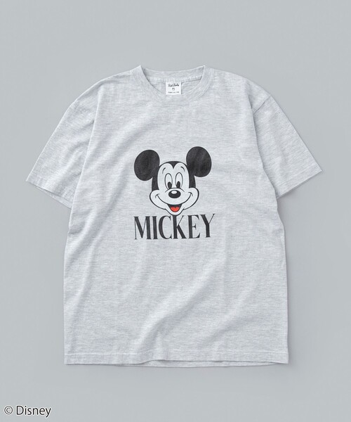 Disney(ディズニー)の「ROCK STANLE(ロックスタンレー)別注 MICKEY / フェイスプリントTシャツ(Tシャツ/カットソー・メンズ・グレー・XL/L/M)」の1枚目の写真