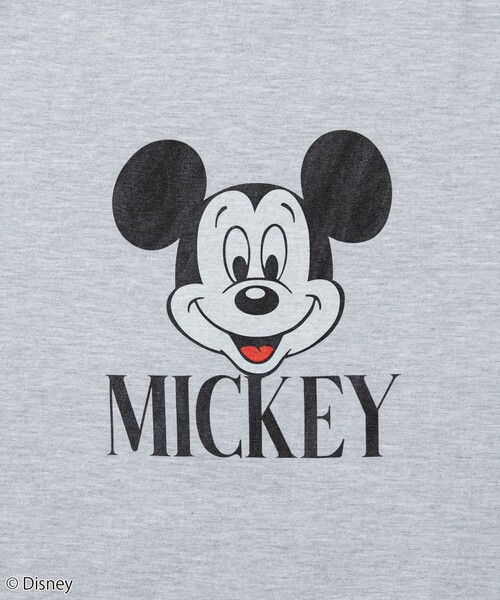 Disney(ディズニー)の「ROCK STANLE(ロックスタンレー)別注 MICKEY / フェイスプリントTシャツ(Tシャツ/カットソー・メンズ・グレー・XL/L/M)」の2枚目の写真