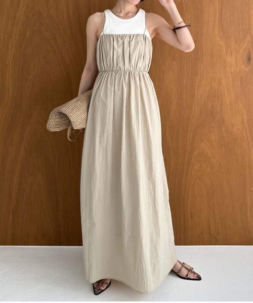 Doux archives（ドゥアルシーヴ）の「バックリボンキャミワンピース（ワンピース・レディース・ベージュ/ブラック/ブラウン・FREE）」の18枚目の写真