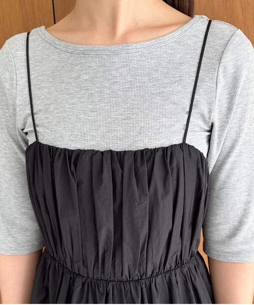 Doux archives（ドゥアルシーヴ）の「バックリボンキャミワンピース（ワンピース・レディース・ベージュ/ブラック/ブラウン・FREE）」の11枚目の写真
