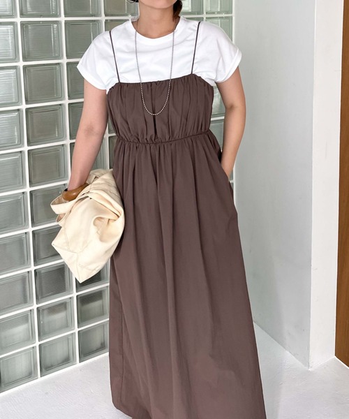 Doux archives（ドゥアルシーヴ）の「バックリボンキャミワンピース（ワンピース・レディース・ベージュ/ブラック/ブラウン・FREE）」の17枚目の写真