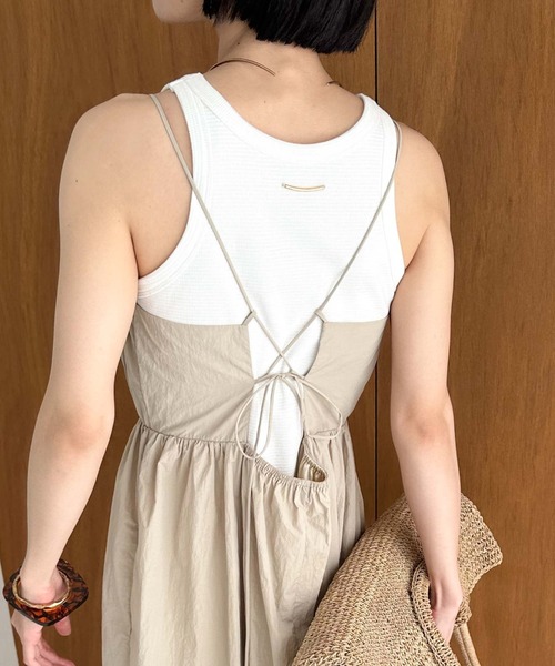 Doux archives（ドゥアルシーヴ）の「バックリボンキャミワンピース（ワンピース・レディース・ベージュ/ブラック/ブラウン・FREE）」の22枚目の写真