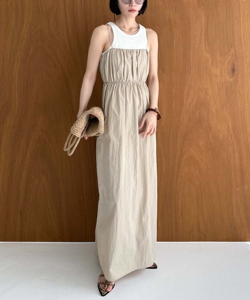 Doux archives（ドゥアルシーヴ）の「バックリボンキャミワンピース（ワンピース・レディース・ベージュ/ブラック/ブラウン・FREE）」の19枚目の写真