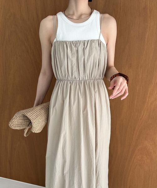 Doux archives（ドゥアルシーヴ）の「バックリボンキャミワンピース（ワンピース・レディース・ベージュ/ブラック/ブラウン・FREE）」の12枚目の写真