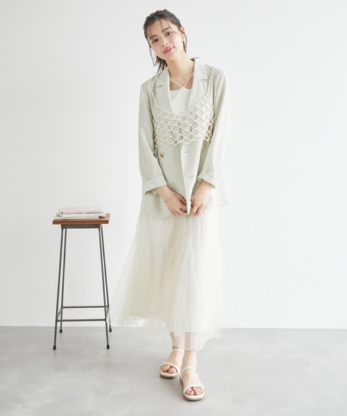 ROPE' PICNIC(ロペピクニック)の「パールビスチェ(キャミソール・レディース・ホワイト・38)」の12枚目の写真