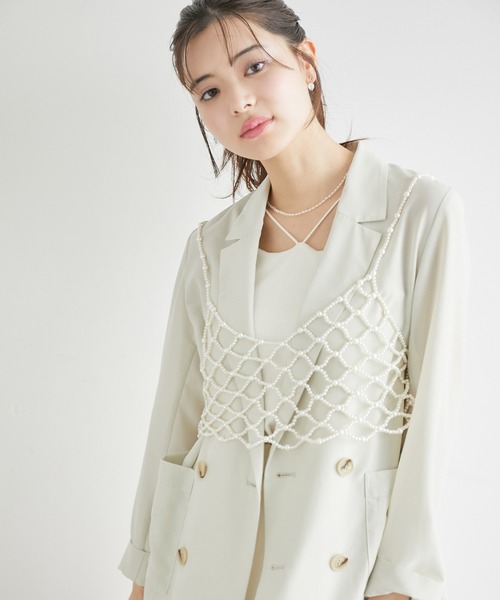 ROPE' PICNIC(ロペピクニック)の「パールビスチェ(キャミソール・レディース・ホワイト・38)」の14枚目の写真