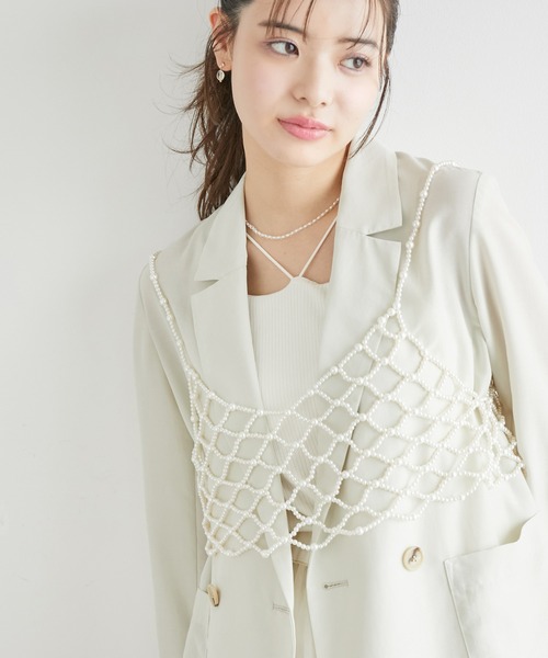 ROPE' PICNIC(ロペピクニック)の「パールビスチェ(キャミソール・レディース・ホワイト・38)」の15枚目の写真