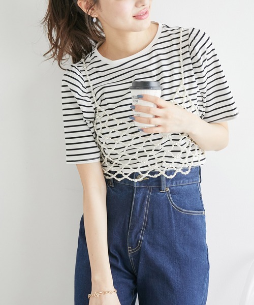 ROPE' PICNIC(ロペピクニック)の「パールビスチェ(キャミソール・レディース・ホワイト・38)」の8枚目の写真