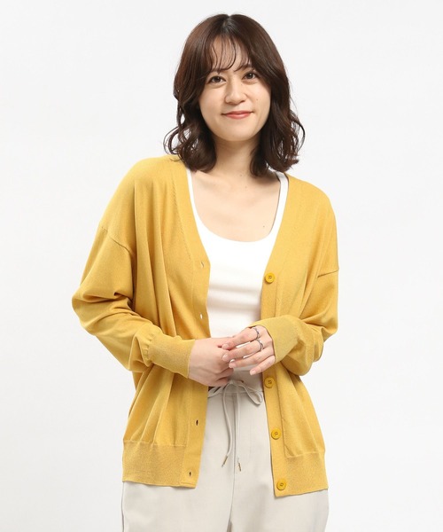 GLOBAL WORK Smile Seed Store(グローバルワーク スマイルシードストア)の「UVサマーニットVカーディガン/992451(カーディガン/ボレロ・レディース・ブルー系その他6/イエロー系その他7/アイボリー/ブラック・X-LARGE/LARGE/MEDIUM/SMALL)」の4枚目の写真