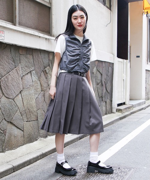 3.3 Field Trip (3.3フィールドトリップ)の「3.3 Field Trip/ベルトツキミディスカート 2110254(スカート・レディース・ネイビー/チャコール・FREE)」の10枚目の写真