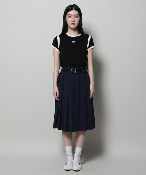 3.3 Field Trip (3.3フィールドトリップ)の「3.3 Field Trip/ベルトツキミディスカート 2110254(スカート・レディース・ネイビー/チャコール・FREE)」の21枚目の写真
