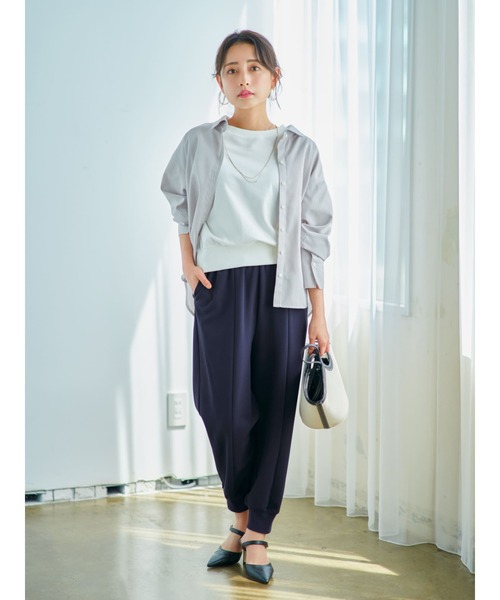 値下げ⇩新品COHINA カットジョーゼットジョグパンツregular カットジョーゼットジョグパンツ【低身長・小柄女性】（その他
