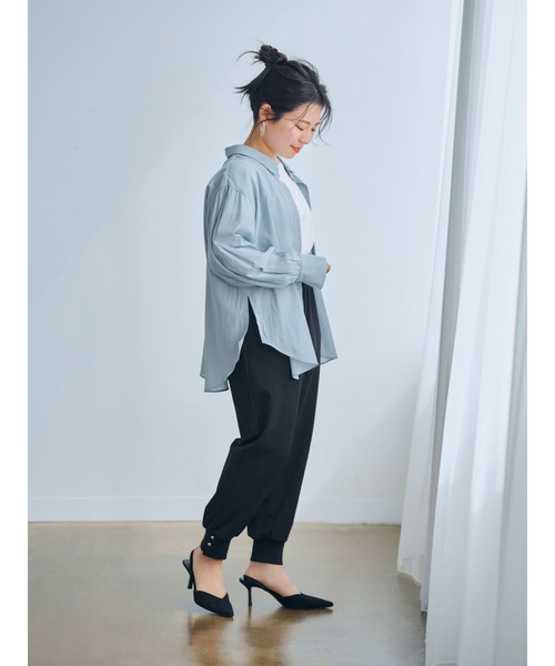 COHINA(コヒナ)の「カットジョーゼットジョグパンツ【低身長・小柄女性】(その他パンツ・レディース・ネイビー/ブラック・REGULAR/SHORT)」の7枚目の写真