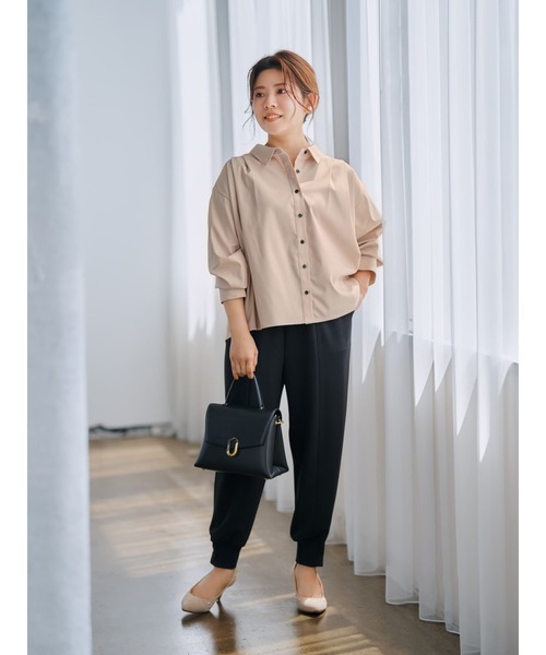 値下げ⇩新品COHINA カットジョーゼットジョグパンツregular カットジョーゼットジョグパンツ【低身長・小柄女性】（その他