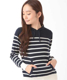 SEVENDAYS=SUNDAY | １２Ｇボーダーニット　長袖パーカー(ニット/セーター)