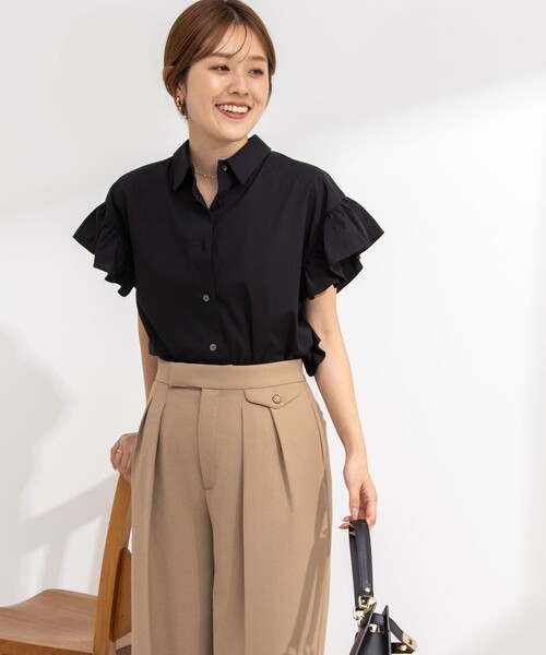 ⭐️美品 NOLLEY'S ノーリーズ グログランリボン付き肩フリルブラウス NOLLEY'S（ノーリーズ）の「グログランリボン付き肩フリル