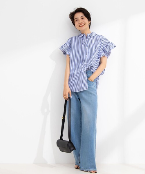 NOLLEY’S（ノーリーズ）の「グログランリボン付き肩フリルブラウス（シャツ/ブラウス・レディース・ブルー系その他7/ブラック/ホワイト・FREE）」の14枚目の写真