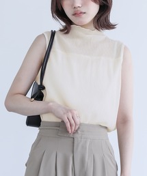 n'OrLABEL | 『シアー切り替えハイネックタンクトップ』(タンクトップ)