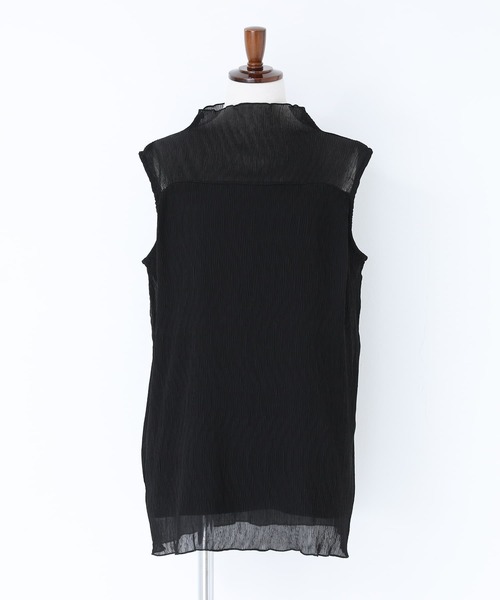 n'OrLABEL（ノアールレーベル）の「『シアー切り替えハイネックタンクトップ』（タンクトップ・レディース・ブラック/アイボリー・2/1）」の11枚目の写真