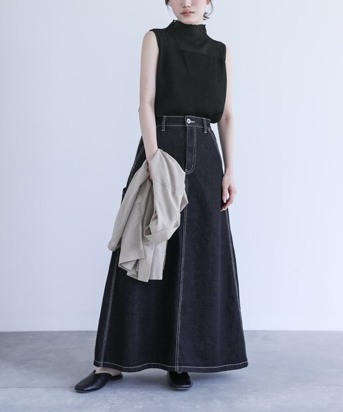 n'OrLABEL（ノアールレーベル）の「『シアー切り替えハイネックタンクトップ』（タンクトップ・レディース・ブラック/アイボリー・2/1）」の14枚目の写真