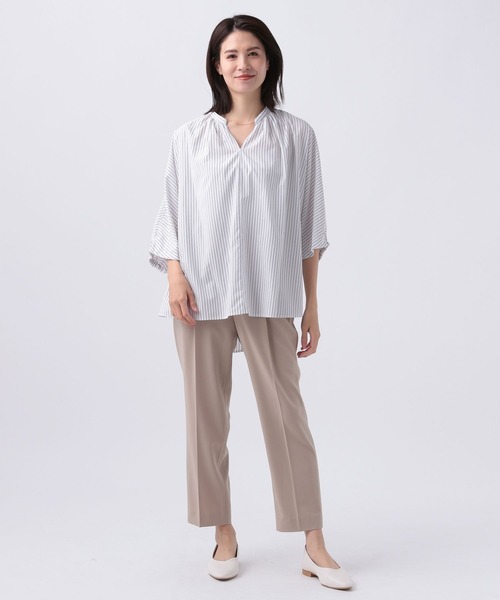 Elura（エルーラ）の「アイロンいらずスキッパーブラウス/109961（シャツ/ブラウス・レディース・ブルー/ホワイト系その他5/ライトブルー・FREE）」の21枚目の写真