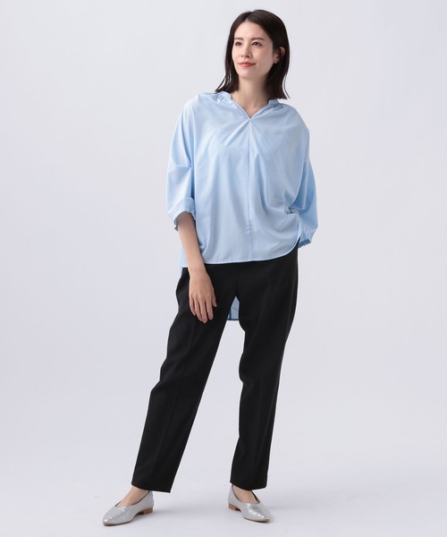 Elura（エルーラ）の「アイロンいらずスキッパーブラウス/109961（シャツ/ブラウス・レディース・ブルー/ホワイト系その他5/ライトブルー・FREE）」の18枚目の写真