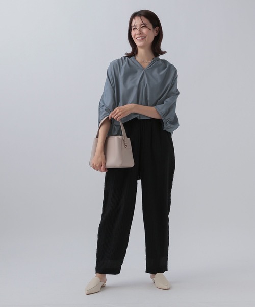 Elura（エルーラ）の「アイロンいらずスキッパーブラウス/109961（シャツ/ブラウス・レディース・ブルー/ホワイト系その他5/ライトブルー・FREE）」の15枚目の写真