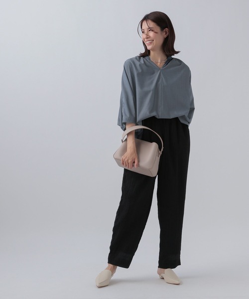 Elura（エルーラ）の「アイロンいらずスキッパーブラウス/109961（シャツ/ブラウス・レディース・ブルー/ホワイト系その他5/ライトブルー・FREE）」の13枚目の写真