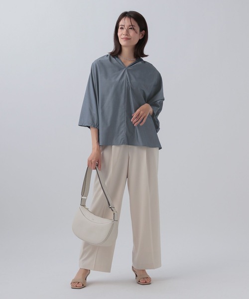 Elura（エルーラ）の「アイロンいらずスキッパーブラウス/109961（シャツ/ブラウス・レディース・ブルー/ホワイト系その他5/ライトブルー・FREE）」の11枚目の写真